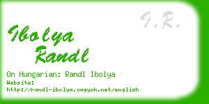 ibolya randl business card